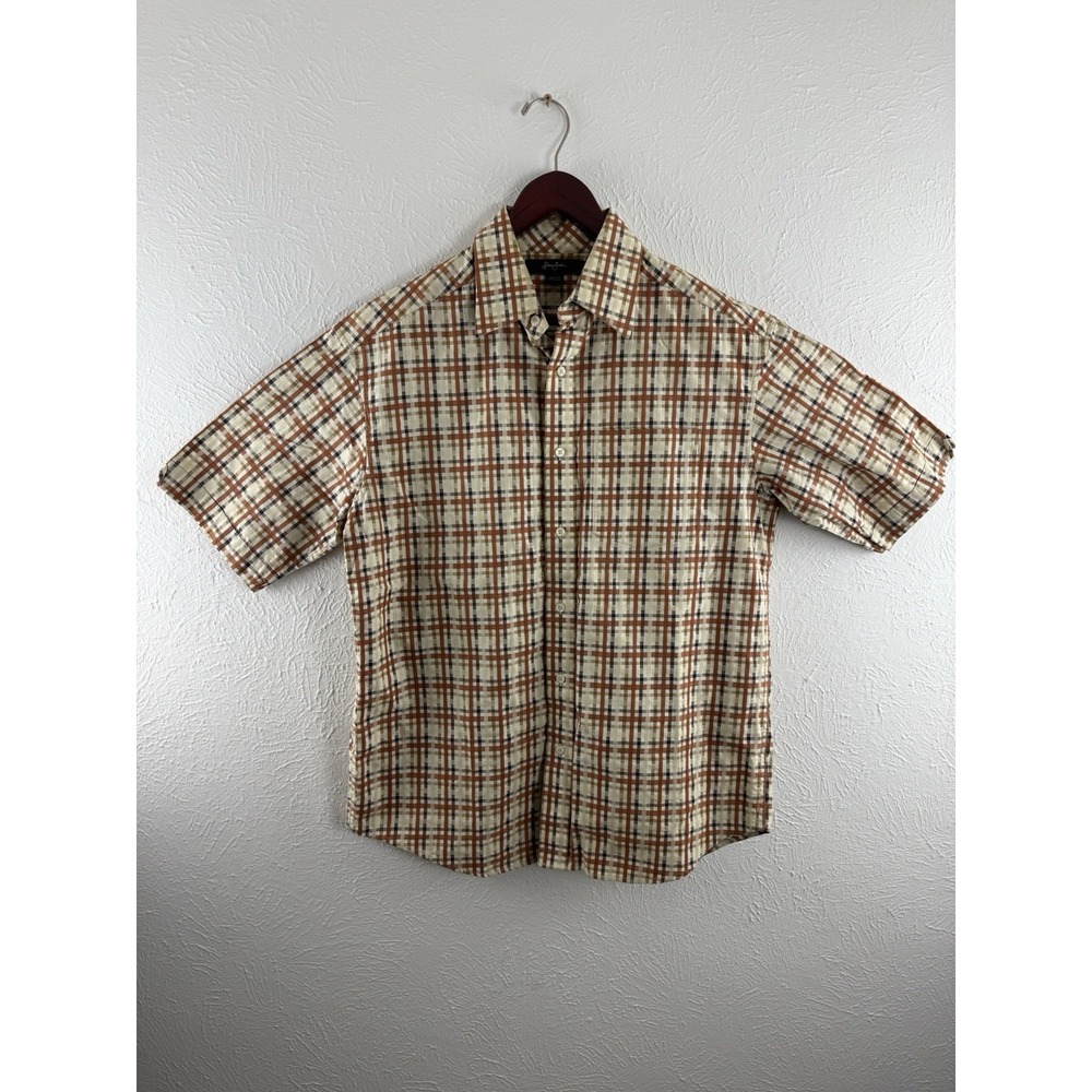 Sean John Button Up Shirt Men's Medium Plaid Multicolor Casual Cotton